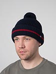 Шапка HAMMABURG арт. 8599389 BEANIE POMPOM (темно-синий / красный)